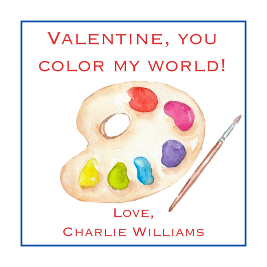 Boy's Art Palette Valentine's Card