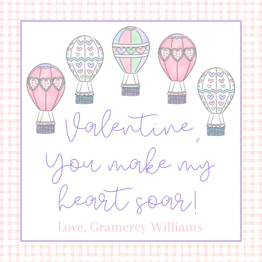 Hot Air Balloon Valentine's Card