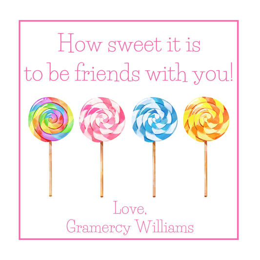 Girl's Lollipops Valentine's Card