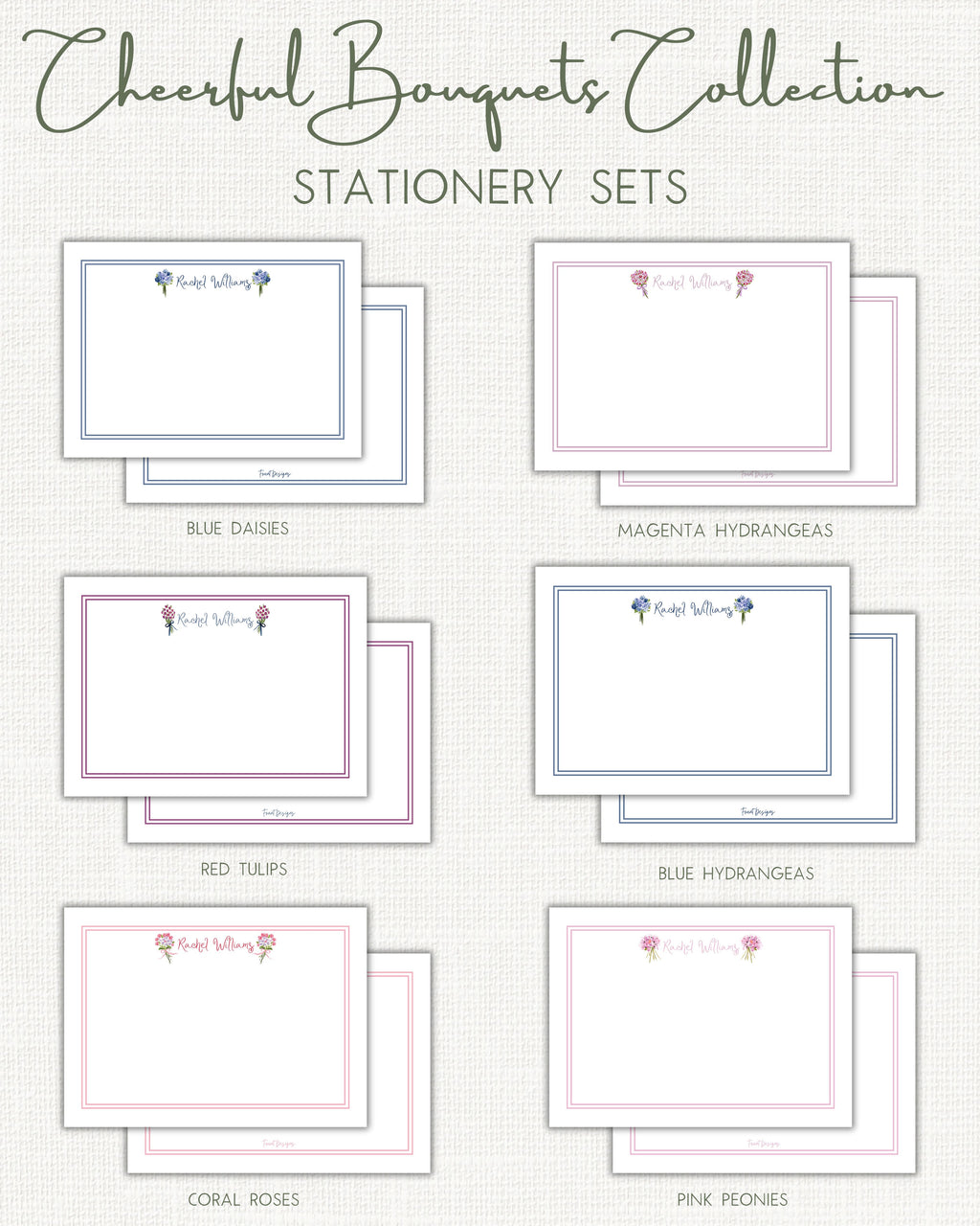 Cheerful Bouquets Stationery Sets