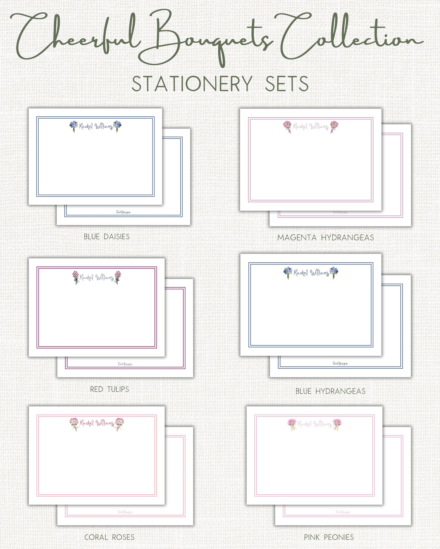 Cheerful Bouquets Stationery Sets