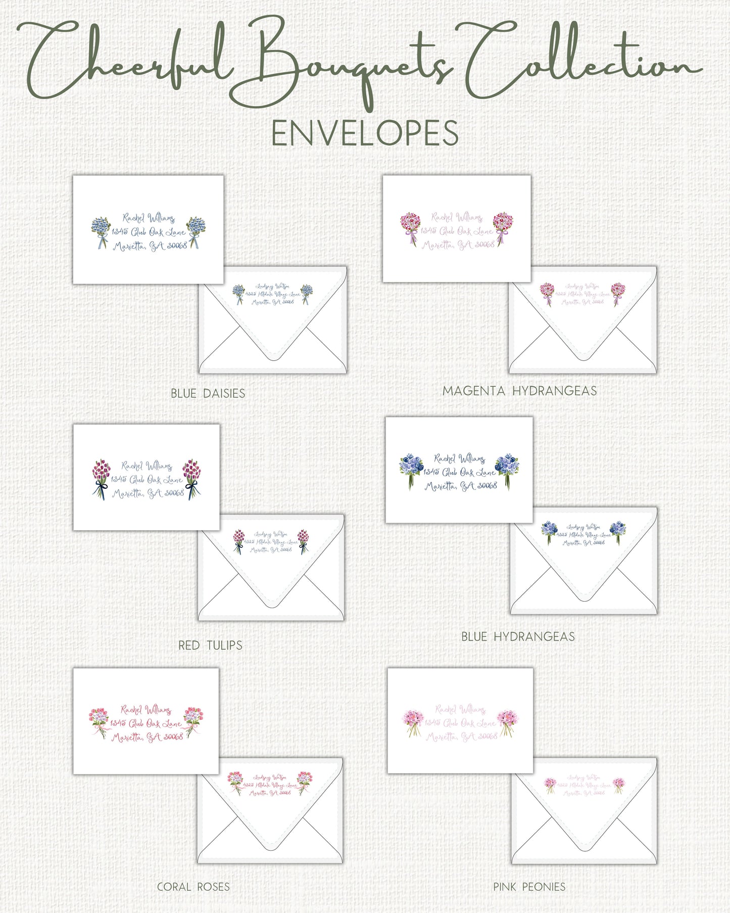 Cheerful Bouquets Stationery Sets