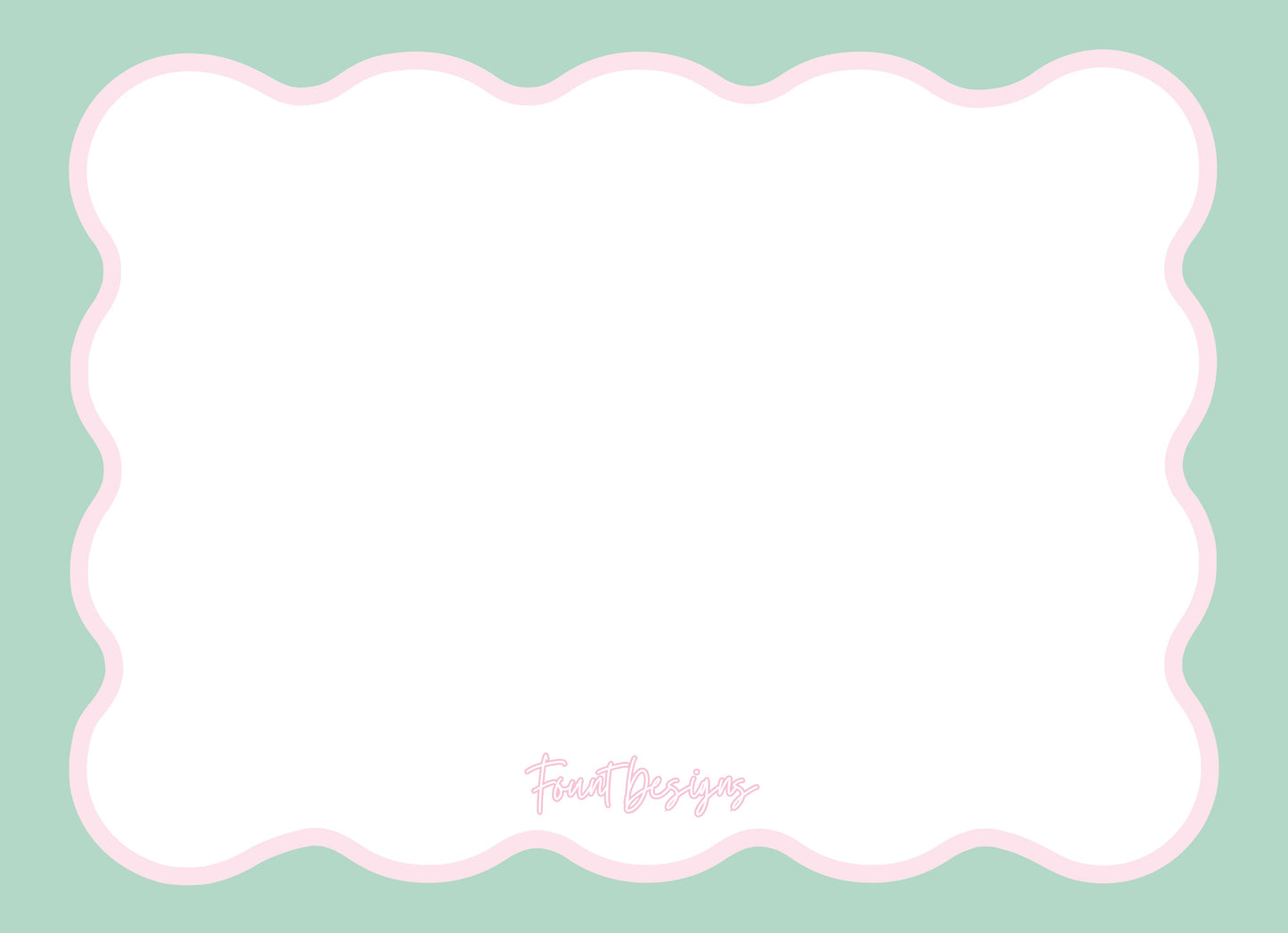 Mint & Pink Wave Notecard