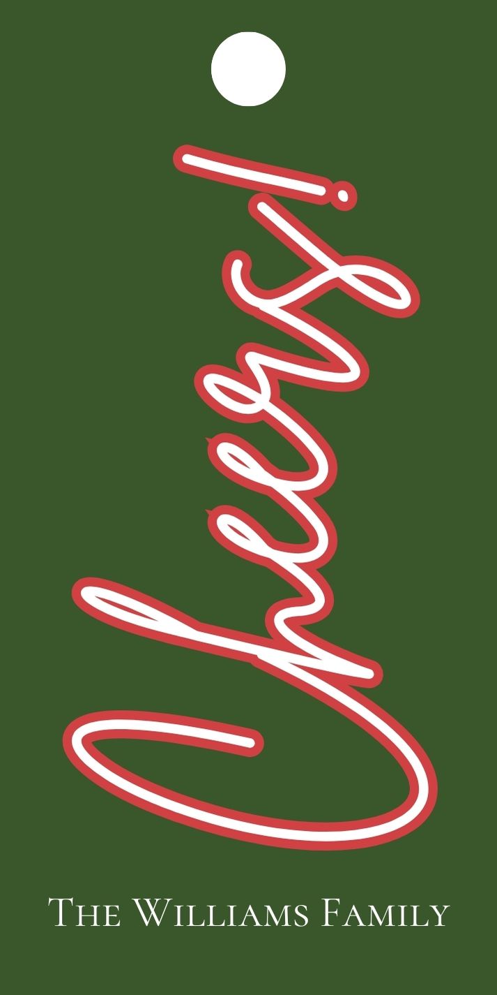 Green Cheers Rectangle Gift Tag