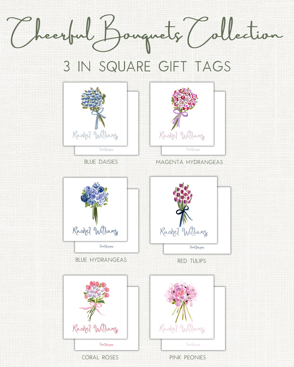 Cheerful Bouquets Gift Tags