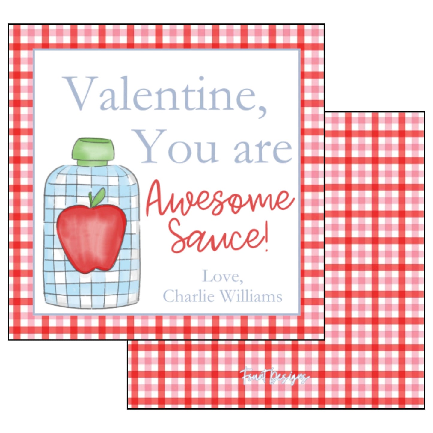 Boy Applesauce Valentine's Card