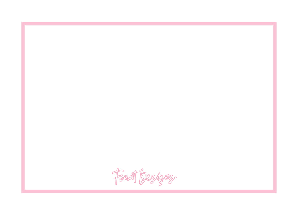 Pink and Green Script Thank You Stationery Set