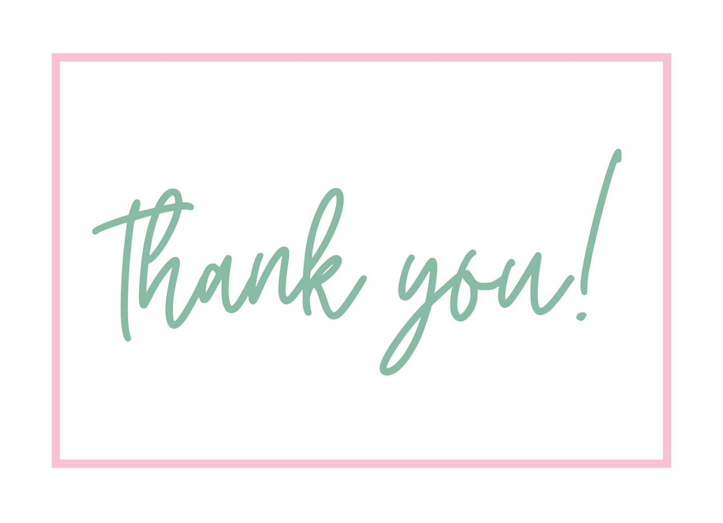Pink and Green Script Thank You Stationery Set