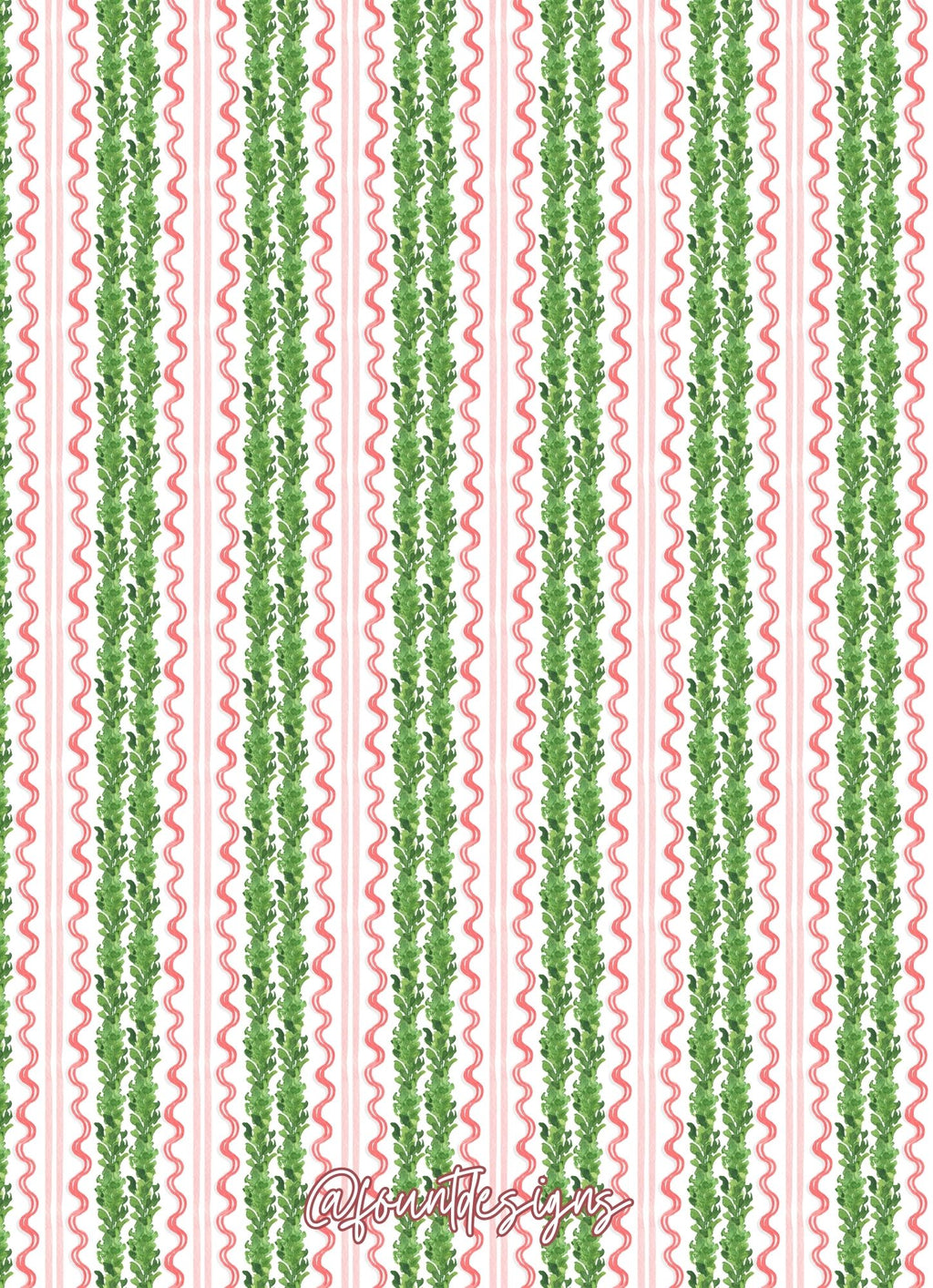 Green & Red Garland Frame Holiday Card