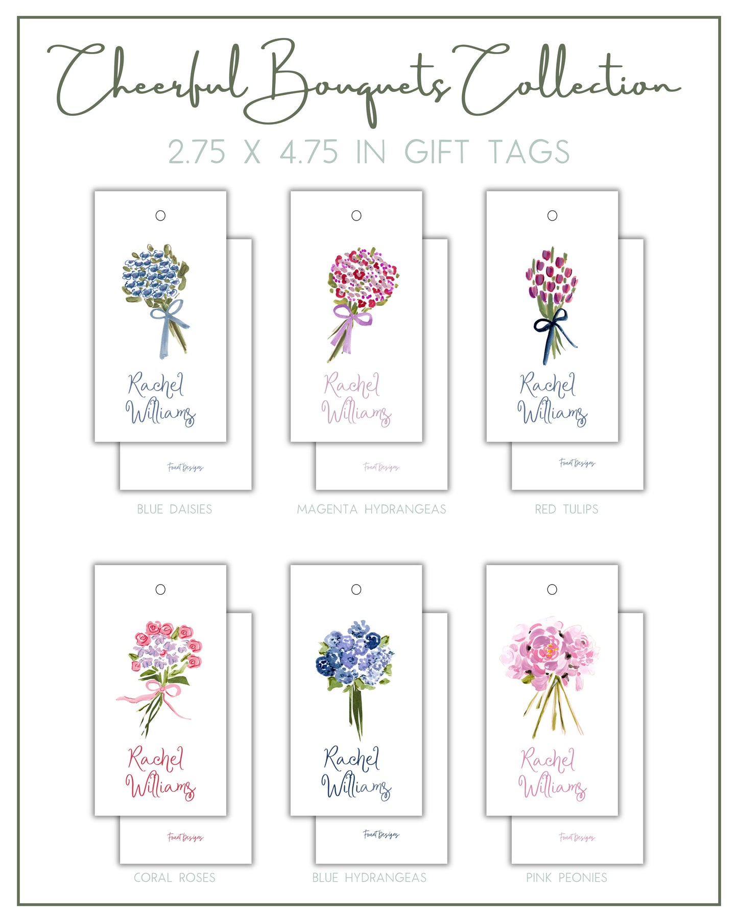 Cheerful Bouquets Gift Tags