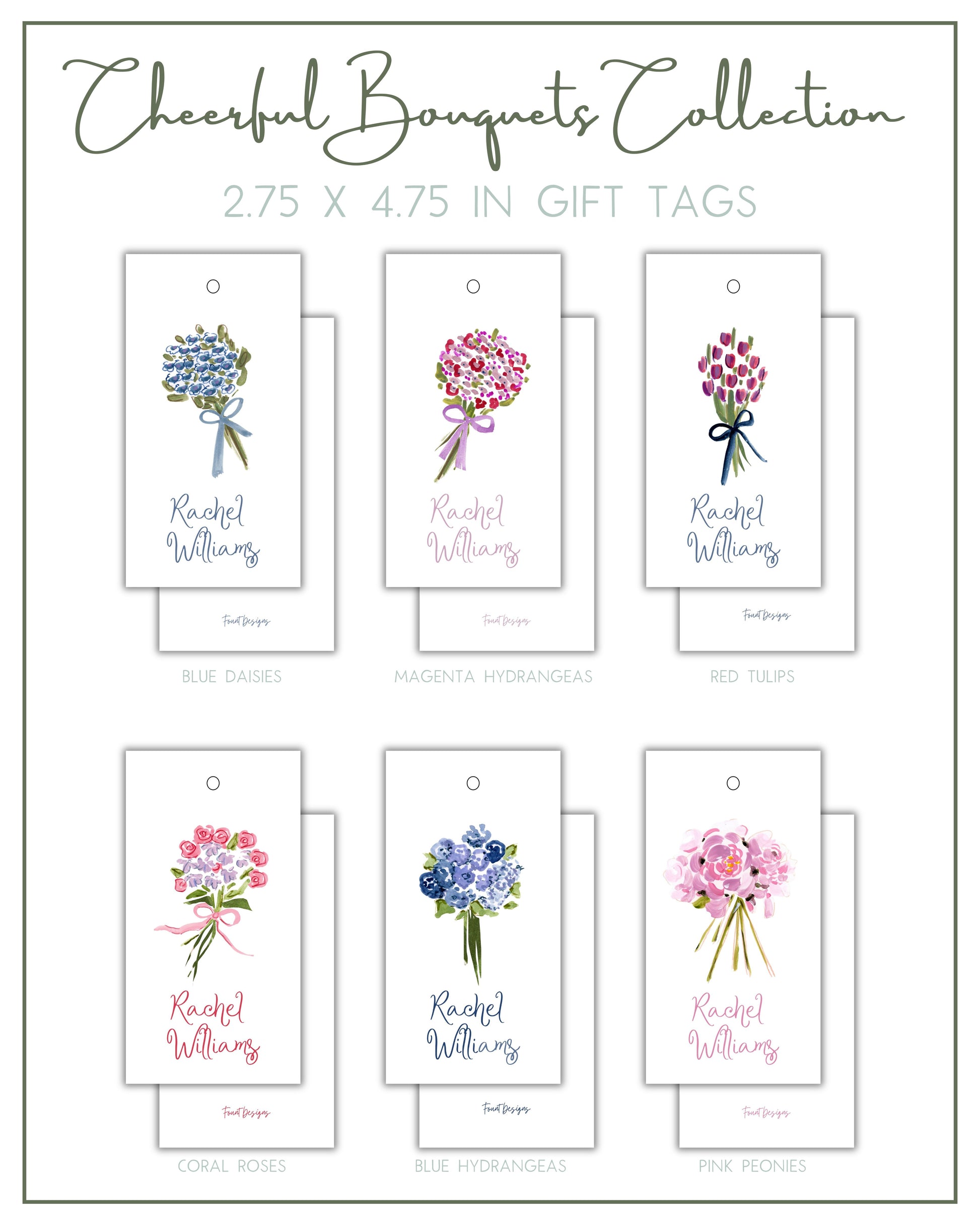 Cheerful Bouquets Gift Tags