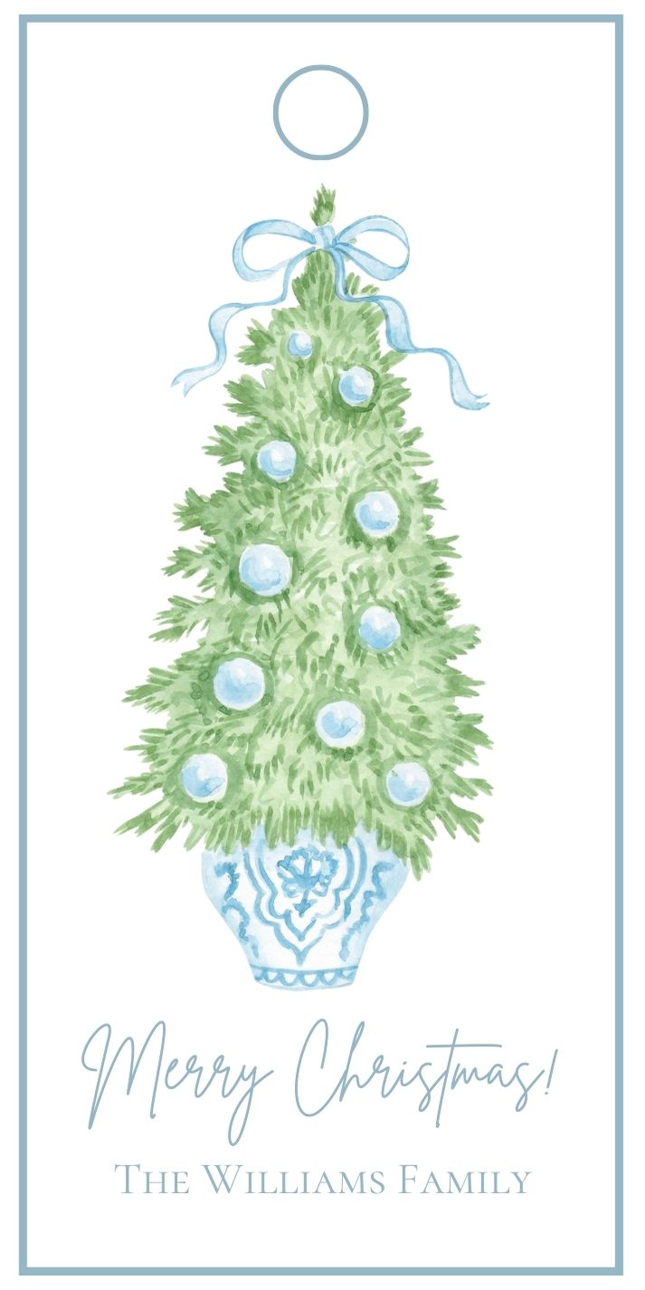 Chinoiserie Christmas Tree Gift Tag