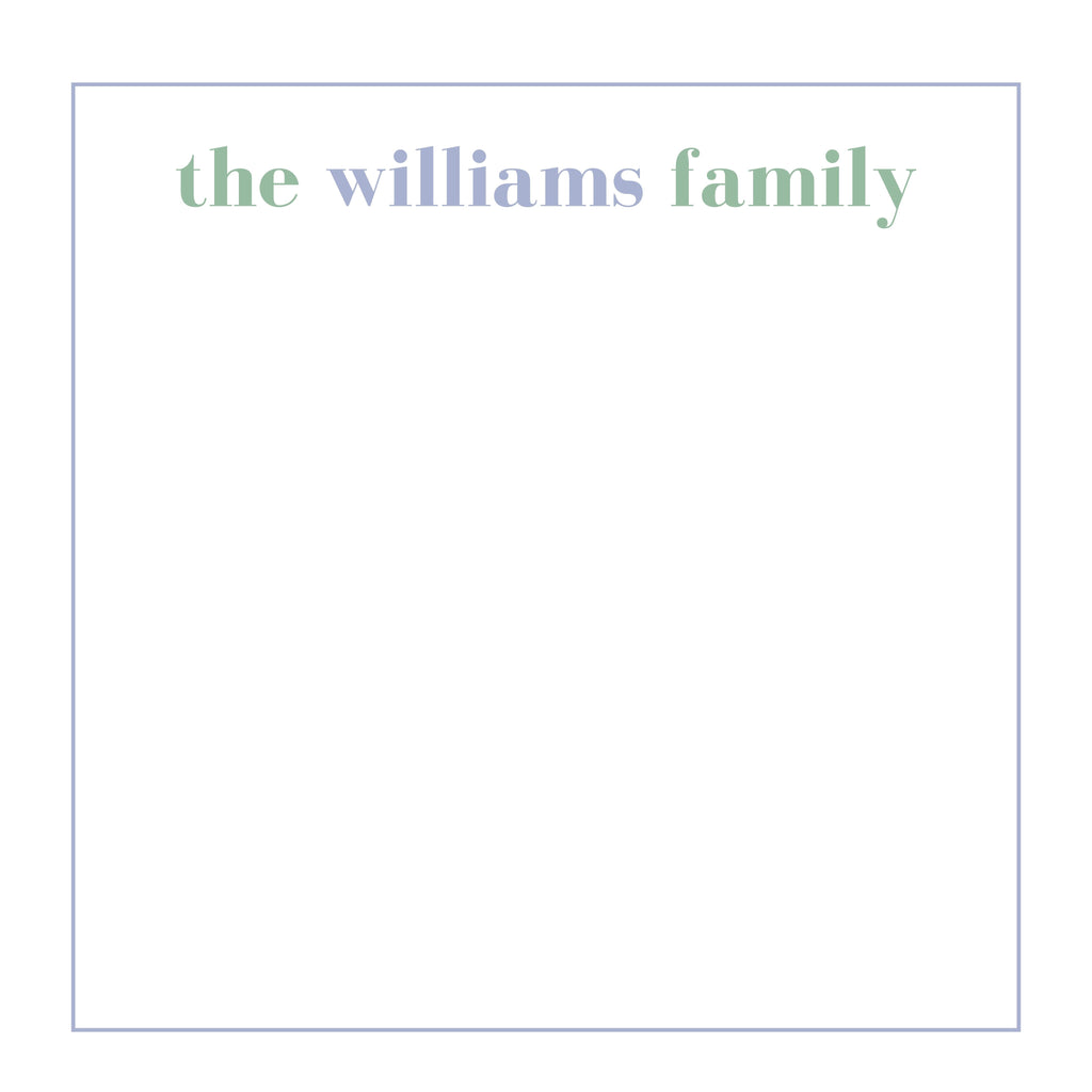 Green & Blue Family Notepad