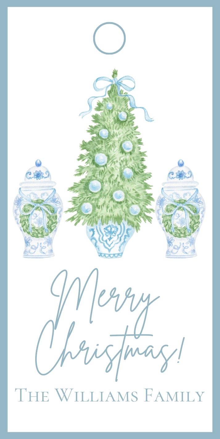 Chinoiserie Trio Christmas Rectangle Gift Tags