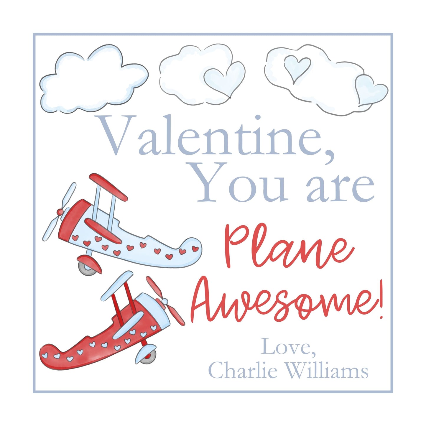 Airplanes Valentine's Card