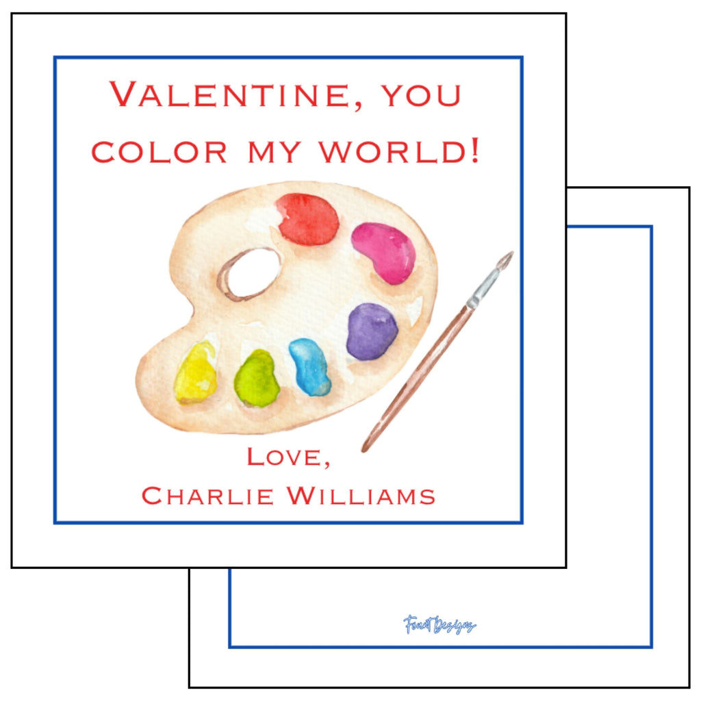 Boy's Art Palette Valentine's Card