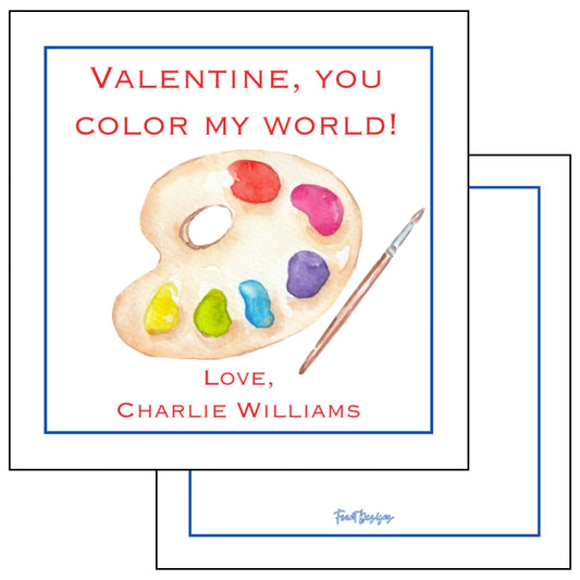 Boy's Art Palette Valentine's Card