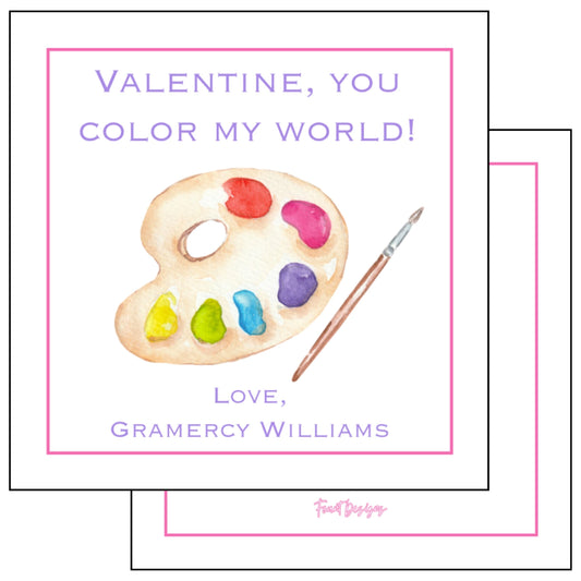 Girl's Art Palette Valentine's Card