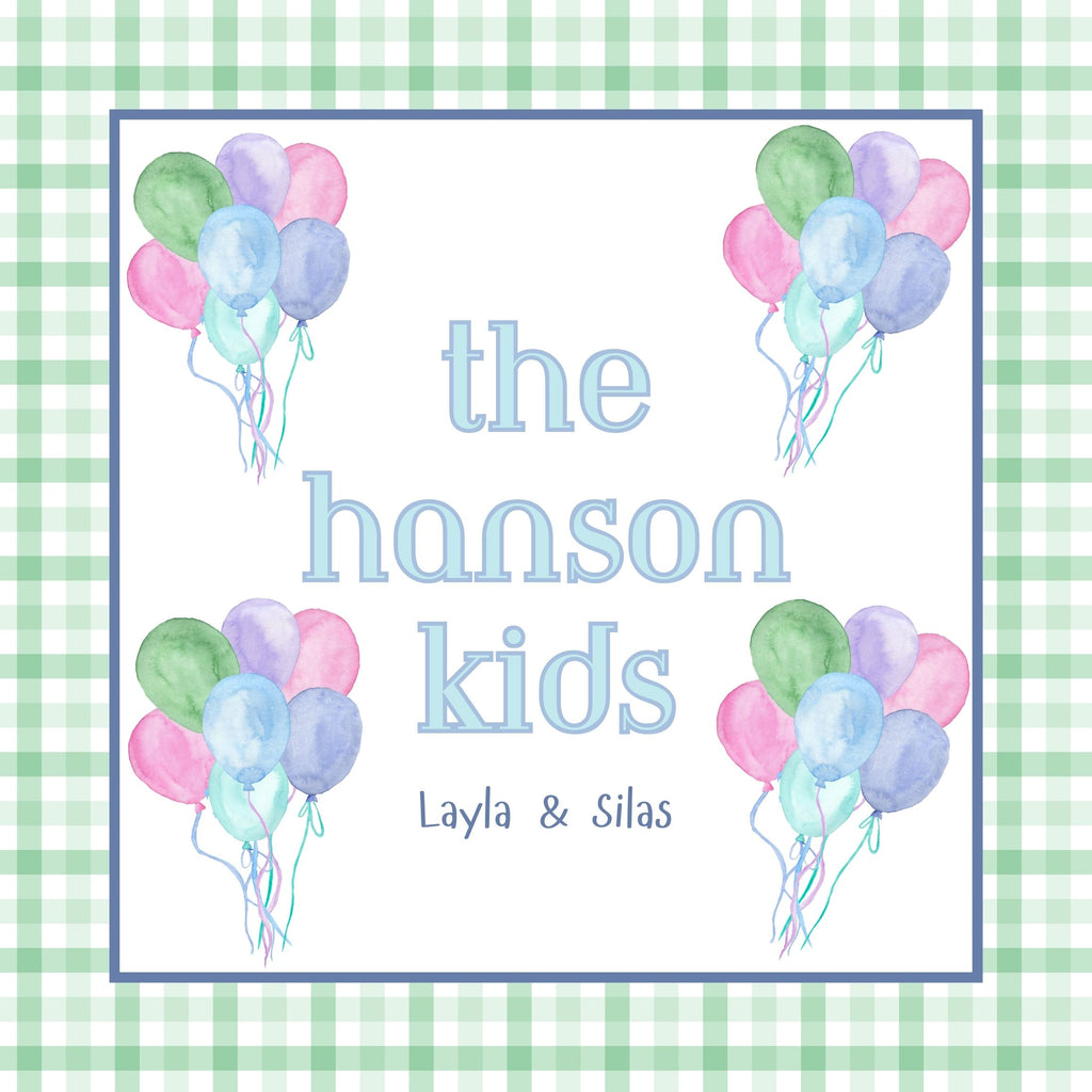 Siblings Balloons Gift Tags