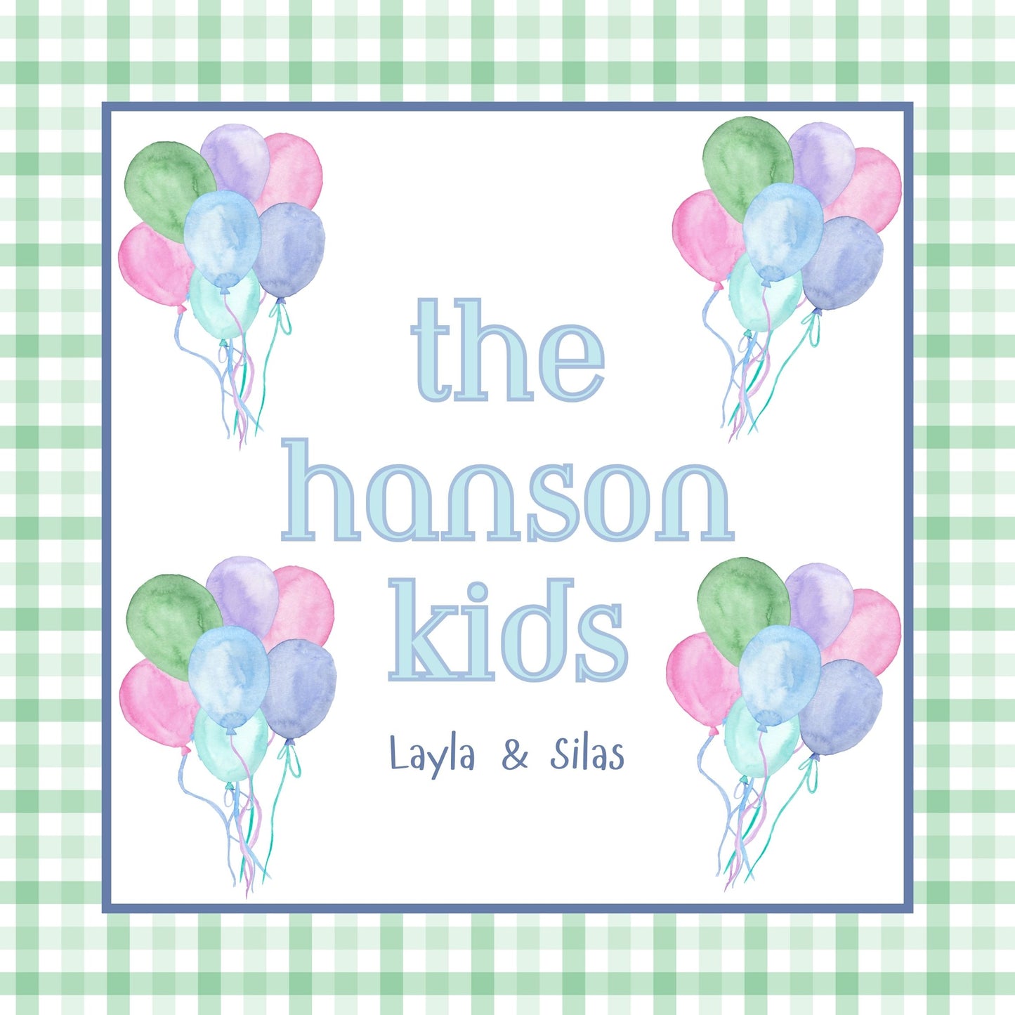 Siblings Balloons Gift Tags