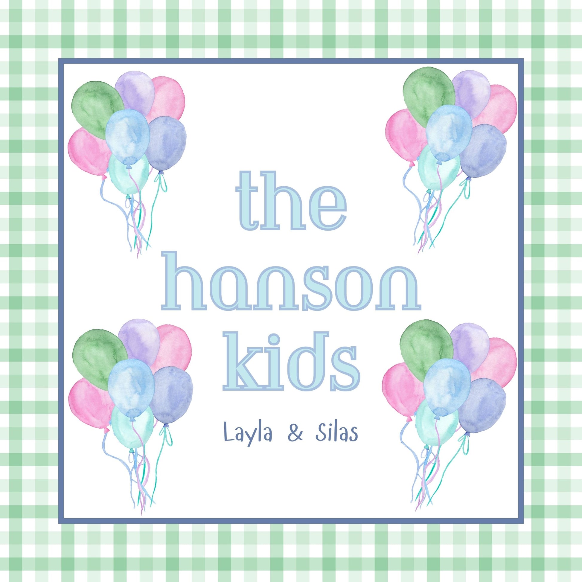 Siblings Balloons Gift Tags