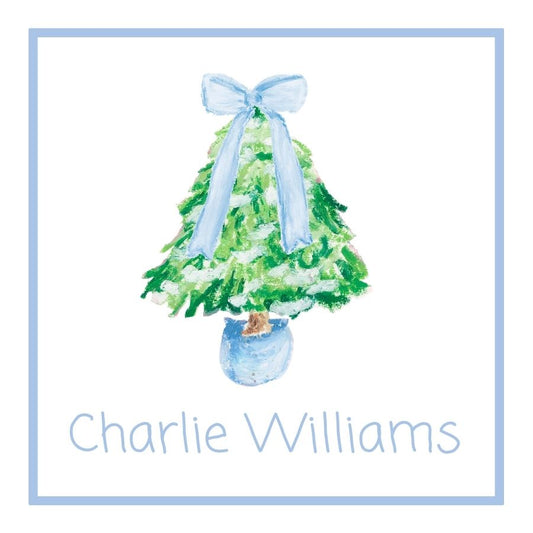 Blue Bow Christmas Tree