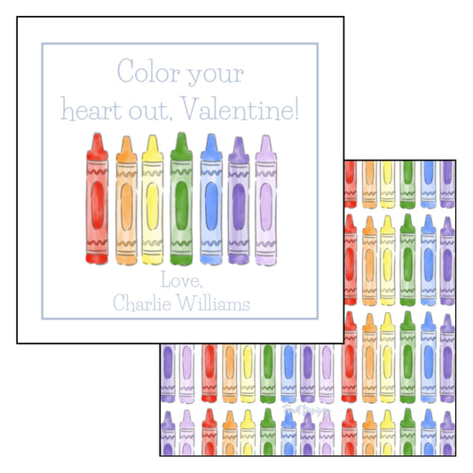 Boy's Crayons Valentine's Card