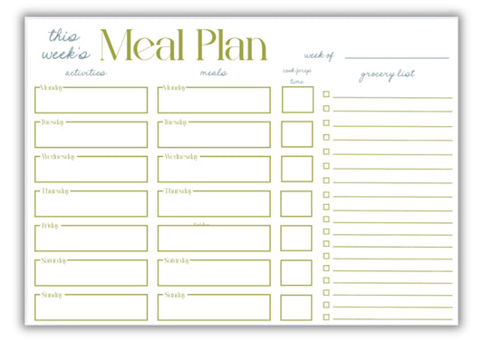 Meal Planning Notepad