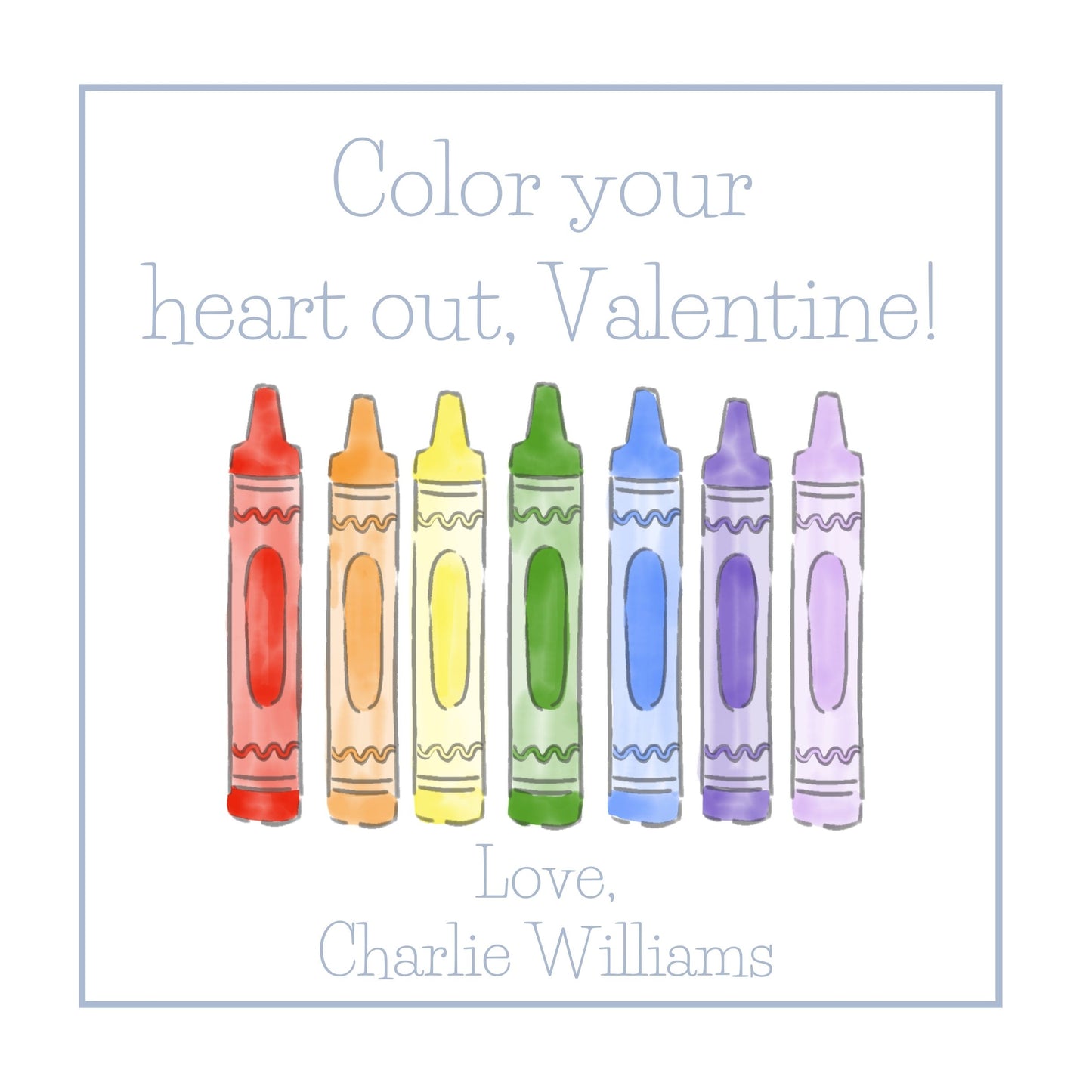 Boy's Crayons Valentine's Card