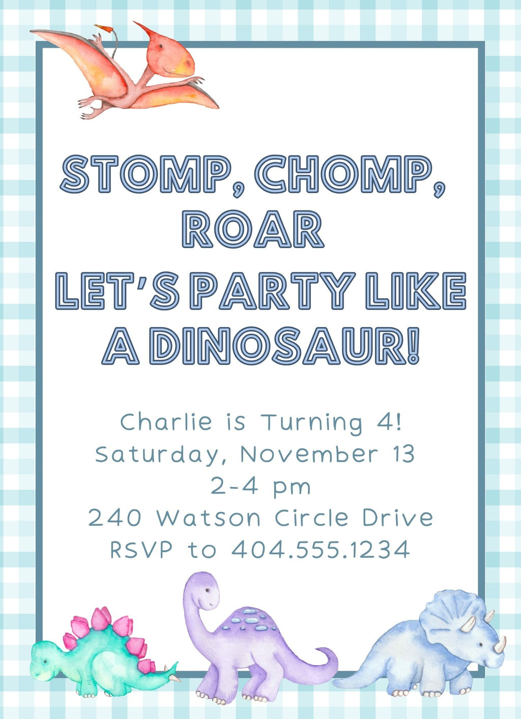 Dinosaurs Invitation