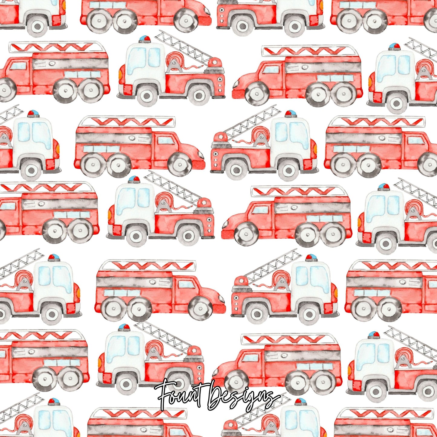 Firetrucks Valentine's Card