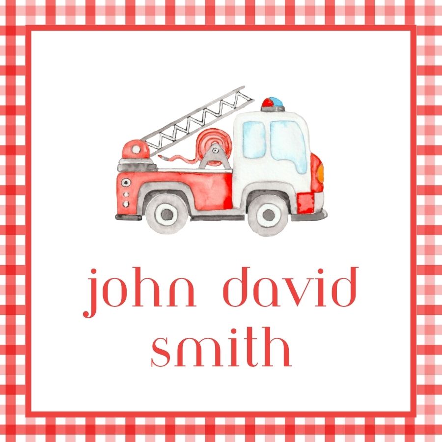 Fire Truck Gift Tag
