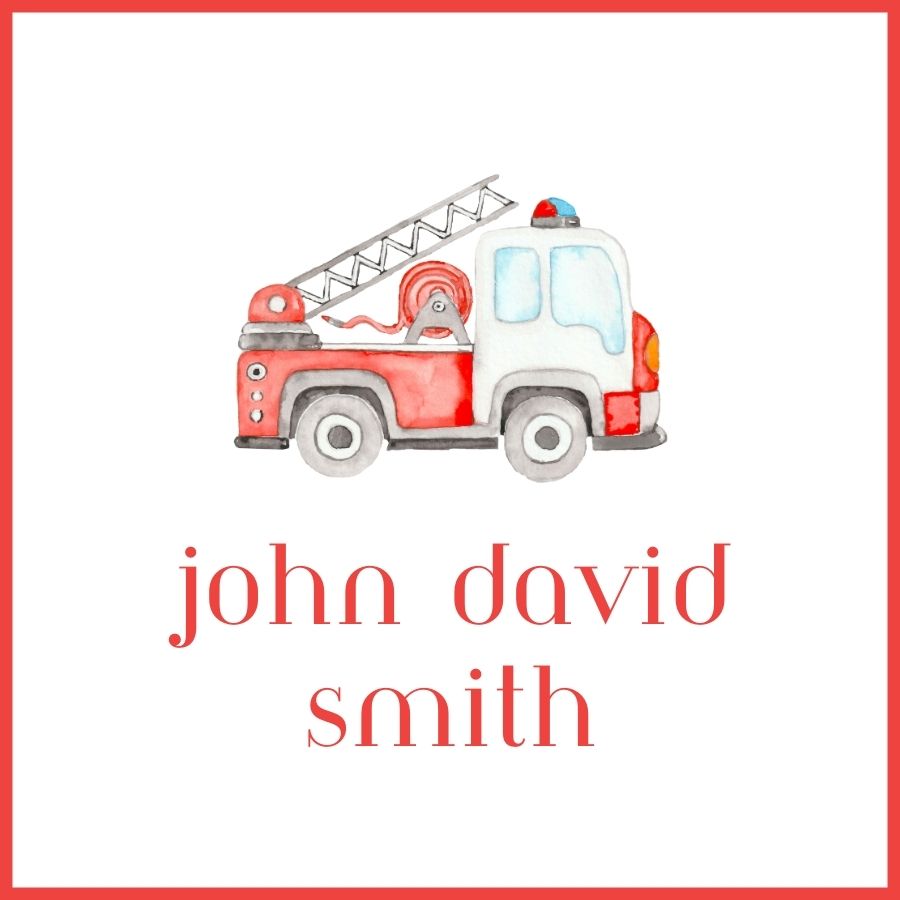 Fire Truck Gift Tag