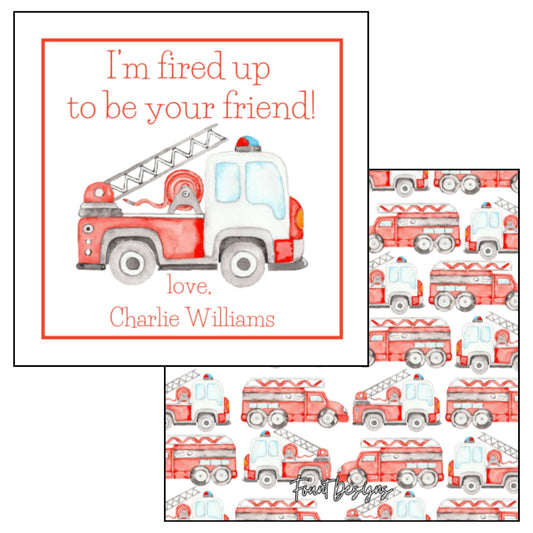 Firetrucks Valentine's Card