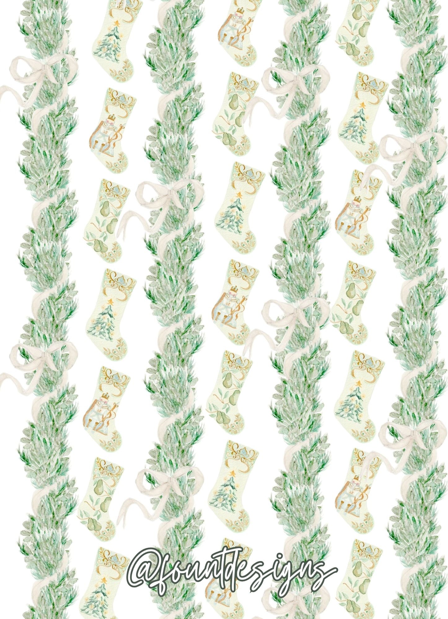 Sage Green Garland Holiday Card