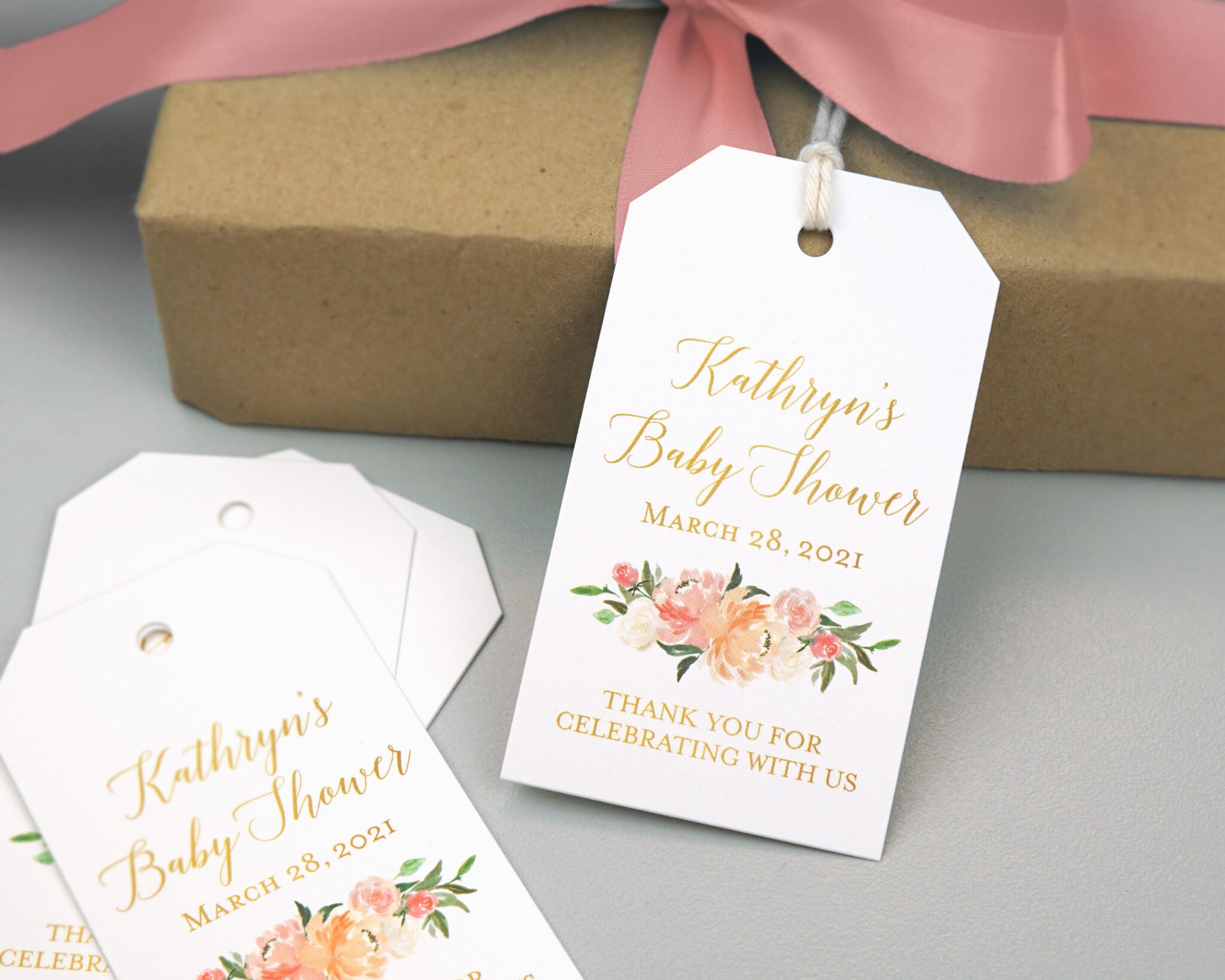 Chinoiserie Christmas Tree Rectangle Gift Tag