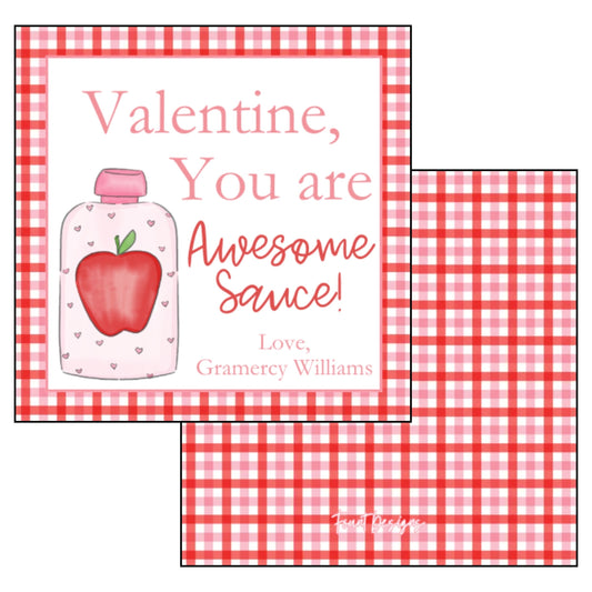 Girl's Applesauce Valentine's Card
