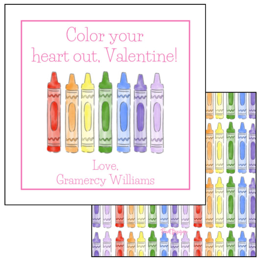 Girl's Crayons Valentine's Card