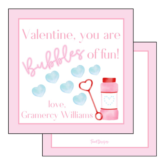 Girl's Bubbles Valentine's Card