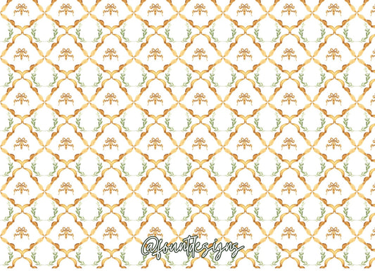 Gold Bow Garland Holiday Card