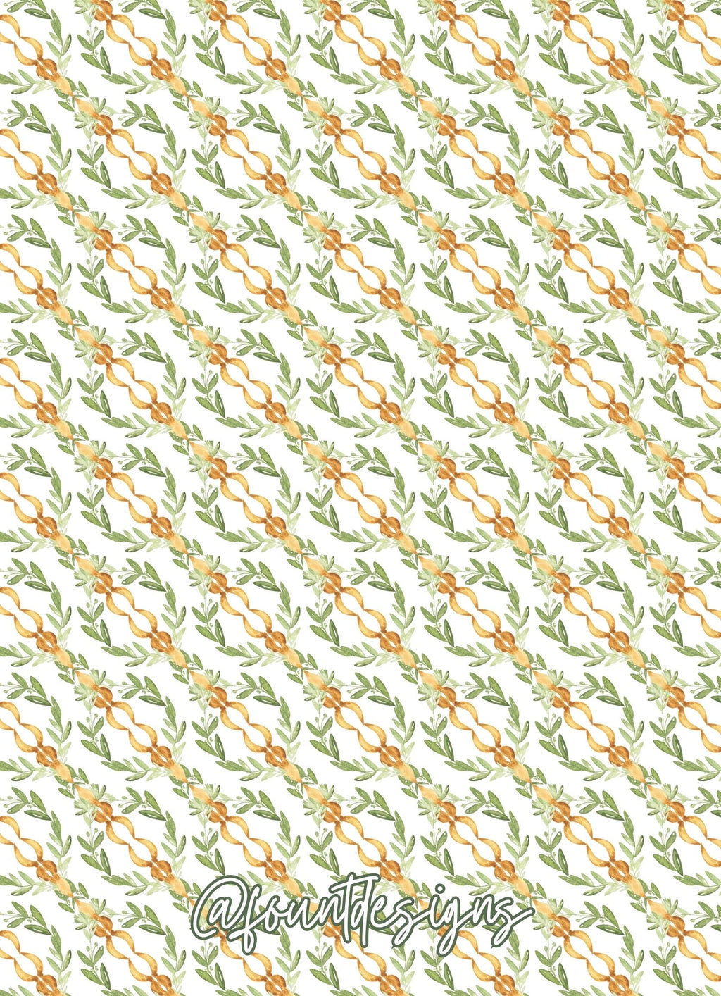 Gold & Greenery Holiday Card