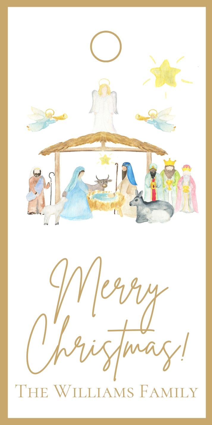 Nativity Scene Rectangle Gift Tags