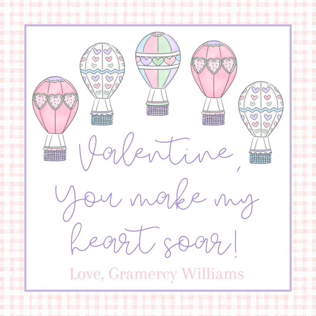 Hot Air Balloon Valentine's Card