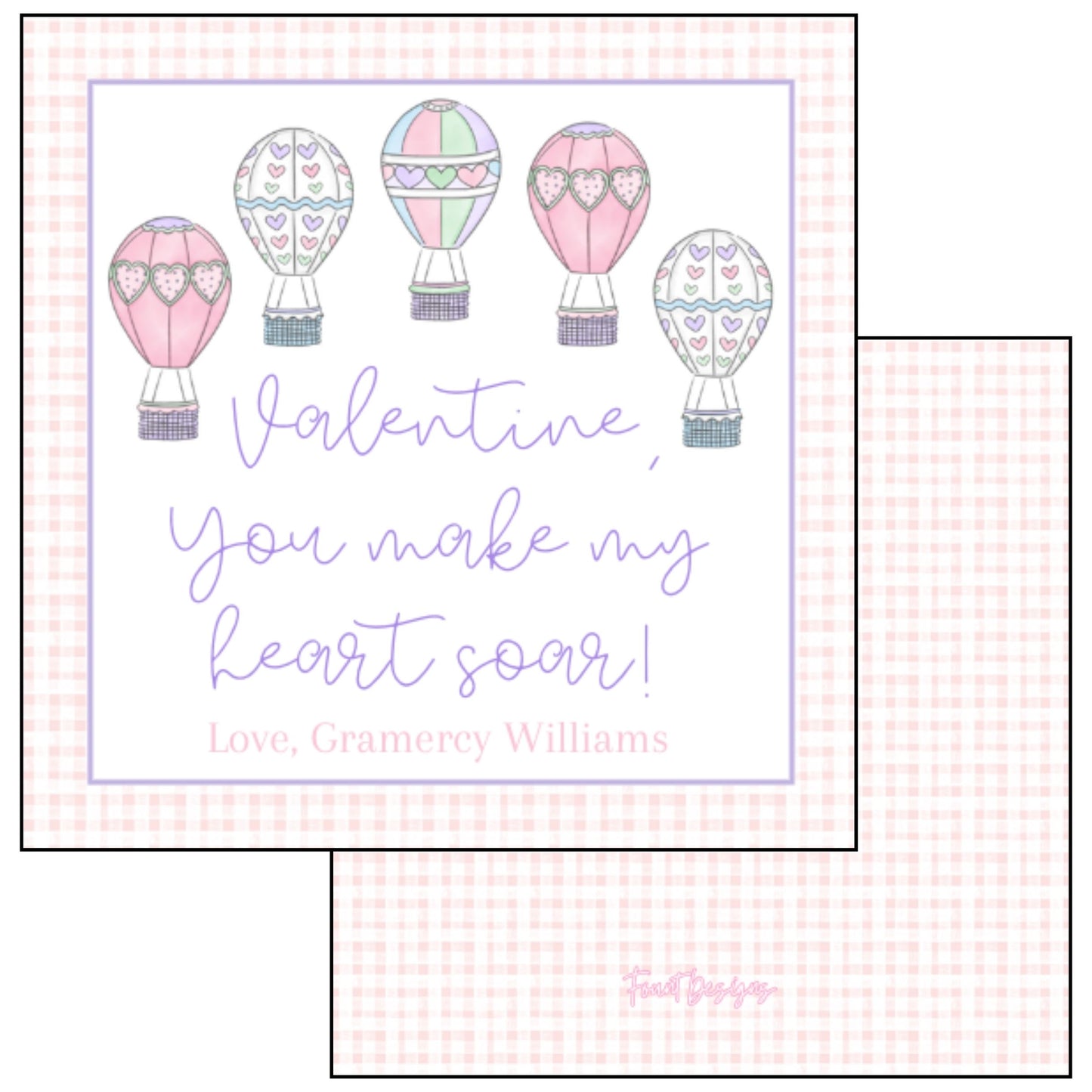 Hot Air Balloon Valentine's Card