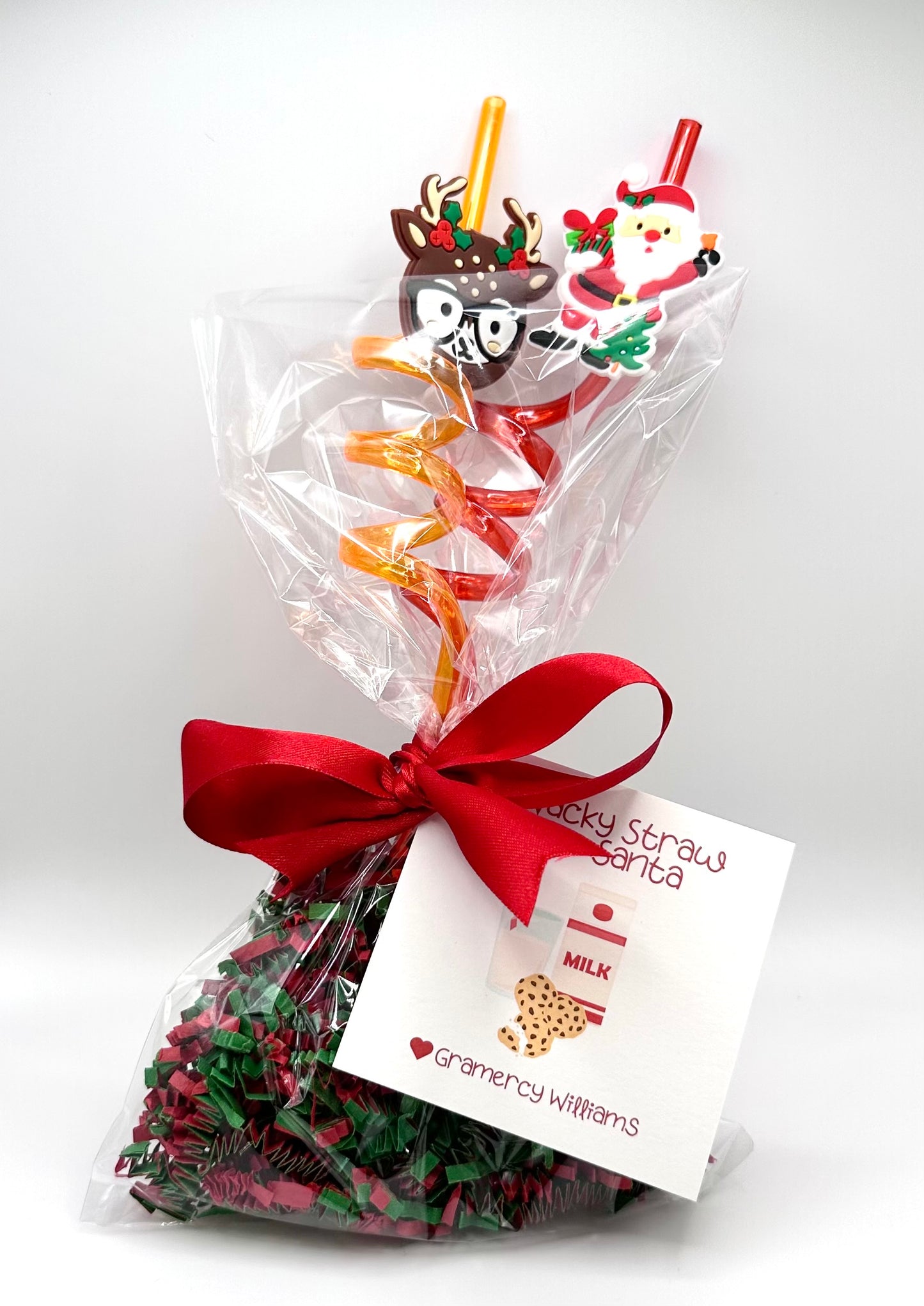 Santa Straws Holiday Favors - Set of 15