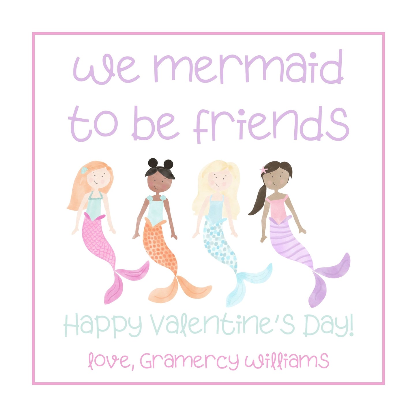 Mermaid Valentine's Card