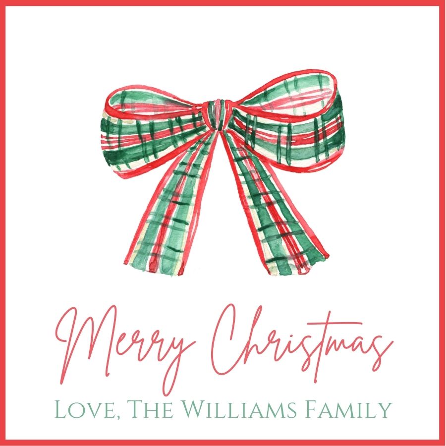 Plaid Bow GiftTag