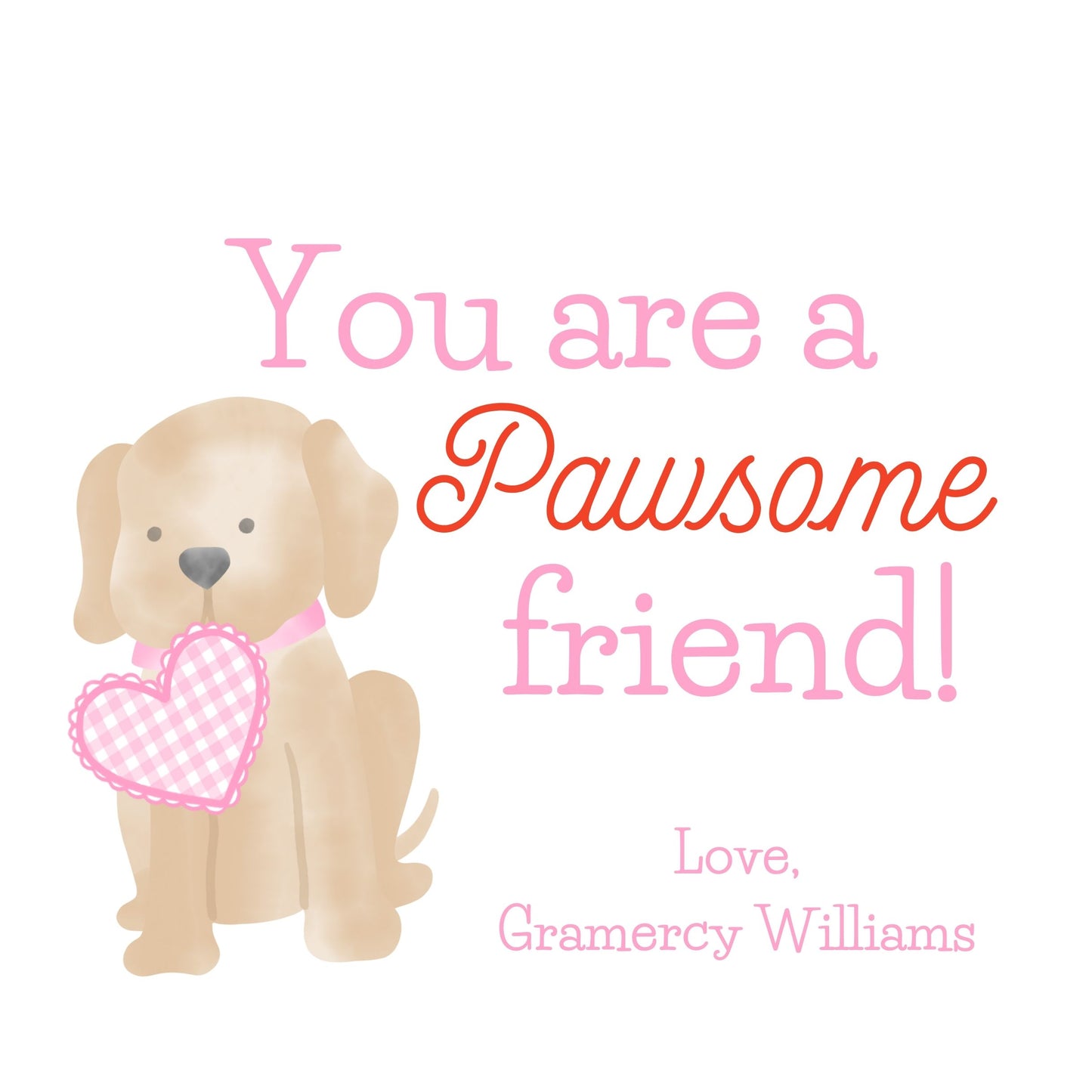 Girl Puppy Valentine's Card