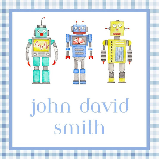 Blue Robot Gift Tag