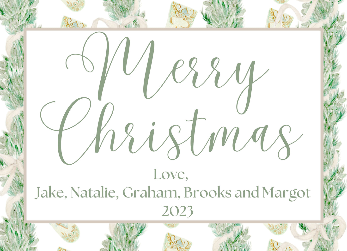 Greenery Garland Holiday Card